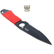 Load image into Gallery viewer, COOL NECK FIXED DROP POINT BLADE KNIFE WITH RED NYLON CORD WRAPPED HANDLE