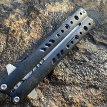 Load image into Gallery viewer, LINERLOCK ASSISTED OPENING BLACK ALUMINUM HANDLE SATIN FINISH STAINLESS BLADE