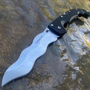 COLD STEEL KRIS VOYAGER FOLDING KNIFE 5.5" JAPANESE AUS-10A STONEWASHED BLADE