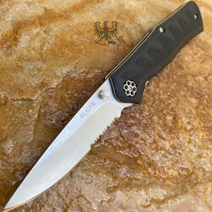 RUGER BY CRKT  ASSISTED OPENING PART SERRATED  LINERLOCK FOLDING POCKET KNIFE