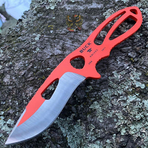 BUCK KNIVES PAKLITE LG SKINNER W/ ORANGE TRACTION COAT