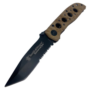 SMITH & WESSON EXTREMEOPS SERRATED TANTO POINT LINERLOCK FOLDING POCKET KNIFE