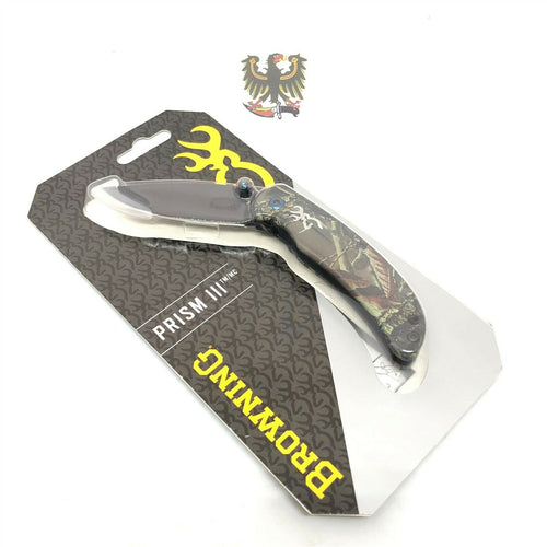BROWNING PRISM 3 POCKET FOLDING KNIFE LINERLOCK CAMO (2.5″)