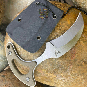 COMBAT READY NECK KNIFE G-10 HANDLE BEADED CHAIN FULL TANG
