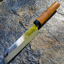 Load image into Gallery viewer, KANETSUNE  KAMA-GATA FRUIT KNIFE WITH WILD CHERRY WOODEN HANDLE