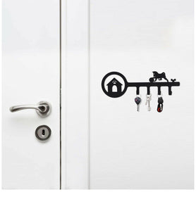 Pricuitie Decorative Wall Mounted Iron Key Holder(Black, The Playing Dog)