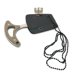 COMBAT READY NECK KNIFE G-10 HANDLE BEADED CHAIN FULL TANG
