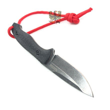 Load image into Gallery viewer, SHARP SOLID NECK KNIFE WITH DROP POINT BLADE  BLACK G10 HANDLE AND KYDEX SHEATH