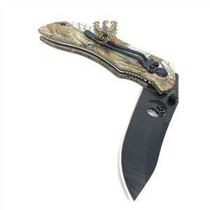 ELK RIDGE LINERLOCK FOLDING POCKET KNIFE CAMO FINISH ALUMINUM HANDLES