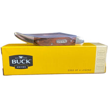 Load image into Gallery viewer, BUCK  TOOTHPICK FOLDING POCKET KNIFE WITH BROWN RICH GRAIN WOOD HANDLE