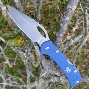 BUCK KNIVES MINI SPITFIRE BSA LOCKBACK FOLDING POCKET KNIFE BLUE ALUMINIUM HANDL