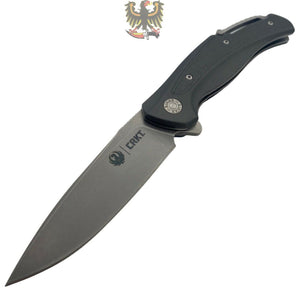 RUGER BY CRKT  LINERLOCK FOLDING SHARP KNIFE WITH GRAY TEXTURED ALUMINUM HANDLE