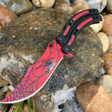 Load image into Gallery viewer, SPIDER SPRING ASSISTED EVERYDAY CARRY KNIFE RED STAINLESS STEEL BLADE MTECH