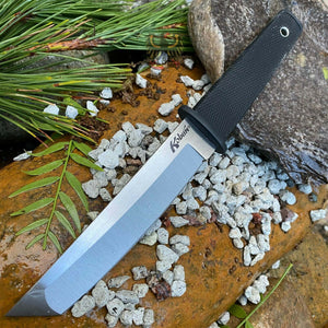 COLD STEEL 17T KOBUN FIXED TANTO BLADE KNIFE WITH BLACK CHECKERED KRATON HANDLE