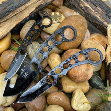 Load image into Gallery viewer, FROST CUTLERY SET FIXED BLADE KNIFE BLACK FINISH STAINLESS BLADE