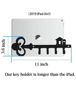 Pricuitie Decorative Wall Mounted Iron Key Holder, 11 inch with 4 Key Hooks