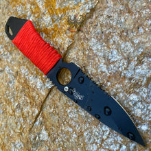 Load image into Gallery viewer, COOL NECK FIXED DROP POINT BLADE KNIFE WITH RED NYLON CORD WRAPPED HANDLE