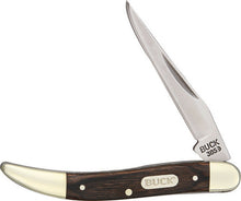 Load image into Gallery viewer, BUCK  TOOTHPICK FOLDING POCKET KNIFE WITH BROWN RICH GRAIN WOOD HANDLE
