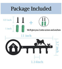 Load image into Gallery viewer, Pricuitie Decorative Wall Mounted Iron Key Holder(Black, The Playing Dog)