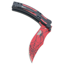 Load image into Gallery viewer, SPIDER SPRING ASSISTED EVERYDAY CARRY KNIFE RED STAINLESS STEEL BLADE MTECH