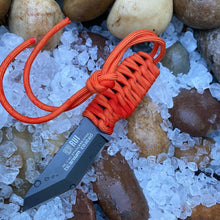 Load image into Gallery viewer, RUI TACTICAL TACTICAL FIXED BLADE HUNTING KNIFE WITH ORANGE CORD WRAPPED