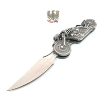 Load image into Gallery viewer, FOLDING POCKET KNIFE SKULL RIDER LED LINERLOCK WITH LED LIGHT MOTORCYCLE HARLEY