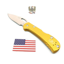 Load image into Gallery viewer, BUCK KNIVES MINI SPITFIRE LOCKBACK KNIFE YELLOW ALUMINIUM HANDLE
