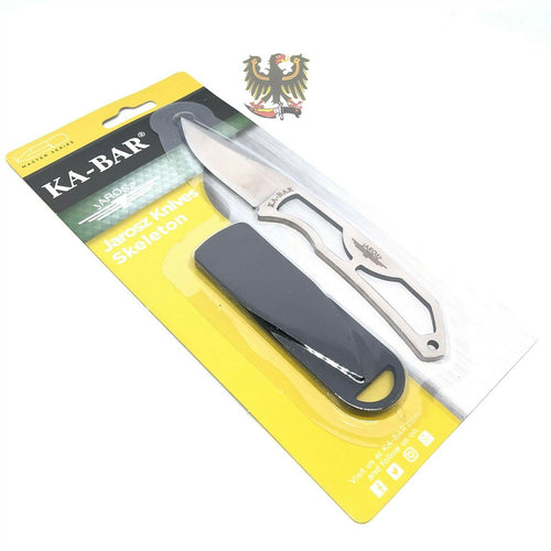 KA-BAR JAROSZ SKELETON FIXED BLADE NECK KNIFE WITH HARD SHEATH