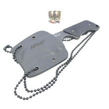 Load image into Gallery viewer, HEAVY DUTY MILITARY STYLE BLACK FIXED BLADE NECK KNIFE MTECH
