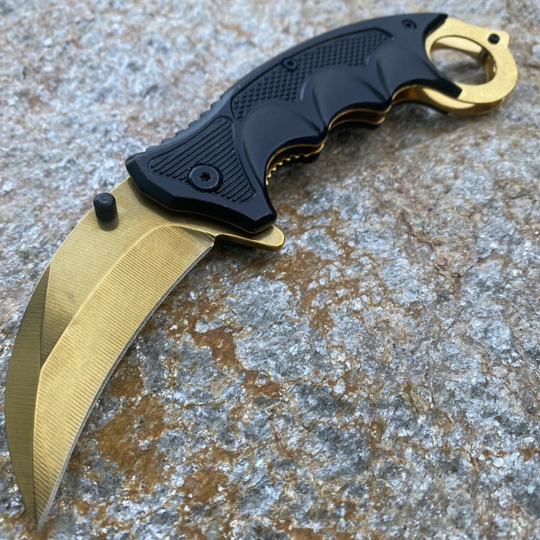 GOLD LINERLOCK FOLDING KNIFE 3