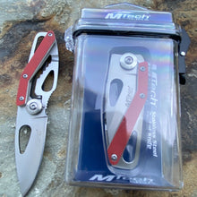 Load image into Gallery viewer, MTECH RED FRAMELOCK FOLDING POCKET KEY CHAIN KNIFE