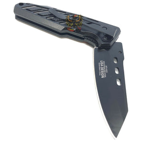 BLACK/ORANGE ASSISTED OPENING LINERLOCK FOLDING EVERYDAY CARRY POCKE KNIFE MTECH