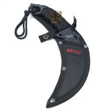 Load image into Gallery viewer, FIXED BLADE KARAMBIT MILITARY STYLE WITH BLACK CORD WRAPPED HANDLE KNIFE