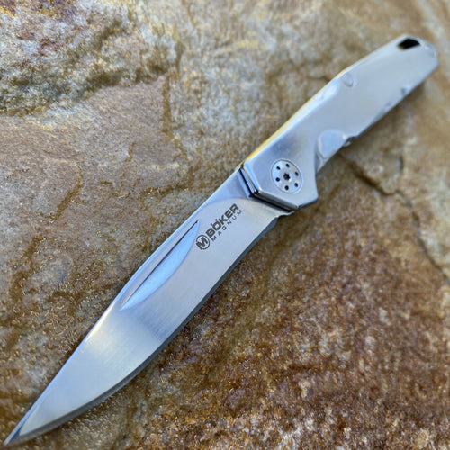 BOKER MAGNUM SHINY EDC SLIP JOINT KNIFE STAINLESS STEEL 7CR17MOV BLADE