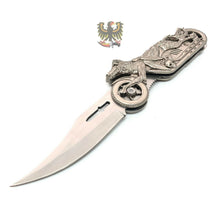 Load image into Gallery viewer, FOLDING POCKET KNIFE WOLF RIDER ASSISTED OPENING LINERLOCK MOTORCYCLE HARLEY