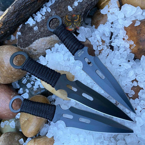 THREE PIECE THROWING SET FIXED BLADE COOL KNIFE