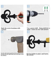 Load image into Gallery viewer, Pricuitie Decorative Wall Mounted Iron Key Holder, 11 inch with 4 Key Hooks