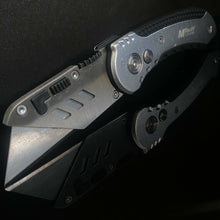 Load image into Gallery viewer, MTECK HEAVY DUTY BUTTON LOCK SILVER UTILITY KNIFE WITH ALUMINUM HANDLE