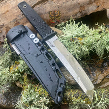 Load image into Gallery viewer, COLD STEEL 17T KOBUN FIXED TANTO BLADE KNIFE WITH BLACK CHECKERED KRATON HANDLE