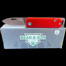 Load image into Gallery viewer, BEAR &amp; SON SMALL SLIP JOINT EVERY DAY CARRY POCKET KNIFE RED