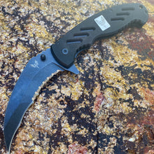 Load image into Gallery viewer, COMBAT READY BLACK STONEWASH LINERLOCK FOLDING COOL POCKET KNIFE WITHG-10 HANDLE