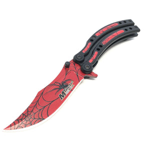 SPIDER SPRING ASSISTED EVERYDAY CARRY KNIFE RED STAINLESS STEEL BLADE MTECH