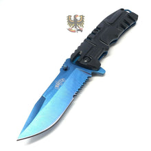 Load image into Gallery viewer, LINERLOCK STAINLESS DROP POINT BLADE WITH BLACK  HANDLE HANDLE EVERY DAY CARRY