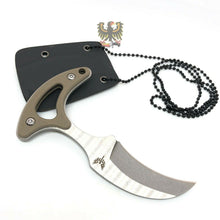 Load image into Gallery viewer, COMBAT READY NECK KNIFE G-10 HANDLE BEADED CHAIN FULL TANG