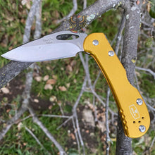 Load image into Gallery viewer, BUCK KNIVES MINI SPITFIRE LOCKBACK KNIFE YELLOW ALUMINIUM HANDLE