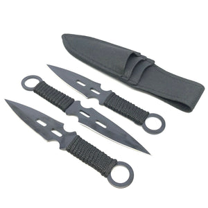 THREE PIECE THROWING SET FIXED BLADE COOL KNIFE