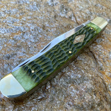 Load image into Gallery viewer, FROST CUTLERY GERMAN MADE  ANTIQUE GREEN JIGGED BONE LARGE TRAPPER
