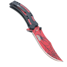 Load image into Gallery viewer, SPIDER SPRING ASSISTED EVERYDAY CARRY KNIFE RED STAINLESS STEEL BLADE MTECH