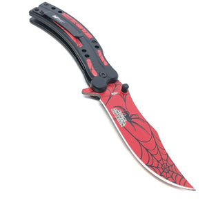 SPIDER SPRING ASSISTED EVERYDAY CARRY KNIFE RED STAINLESS STEEL BLADE MTECH