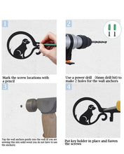Load image into Gallery viewer, UptoBillions Decorative Wall Mounted Iron Key Holder, 11 inch with 4 Key Hooks
